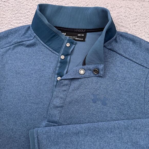 Under Armour Golf 1/4 Snap Pullover Sweater Men's Medium Coldgear‎ Performance - Picture 1 of 6